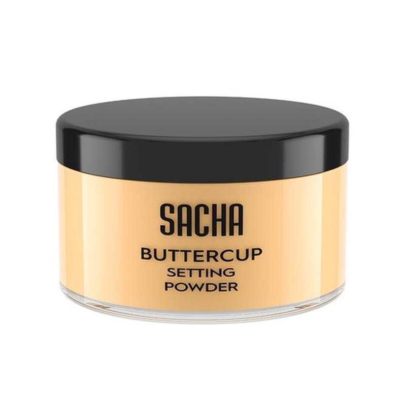 Sacha BUTTERCUP Setting Powder - No Ashy Flashback | Blurs Fine Lines & Pores | Translucent for Medium to Dark Skin, 1.75 oz