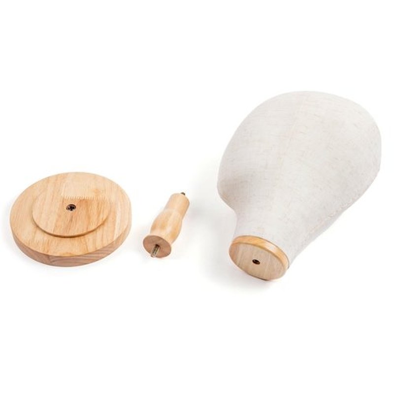 GOODColla White Wooden Mannequin Head Stand Canvas Wig Head Stand with Detachable Wood Stand Linen Hat Dispaly Model Head for Caps Mannequin Head with Detachable Wood Base