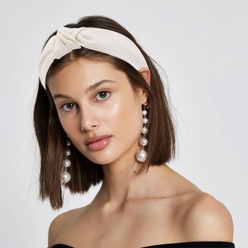 AHONEY 5 Pack Knotted Headbands for Women Trendy Fashion Thick Headbands Top Knot Non Slip Cute Hair Accessories Multi-style Headband Pack Diademas Para Mujer (Neutral)
