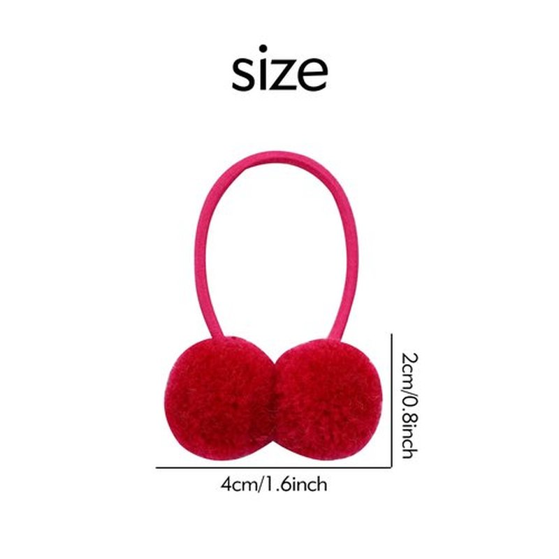 Dizila 48 Pieces/24 Pairs Candy Colors Cute Small Fuzzy Pompom Hair Ties Scrunchies Pom Pom Elastics Pigtail Ponytail Holders Fluffy Balls Rubber Bands Ropes Hair Accessories for Baby Girls Kids