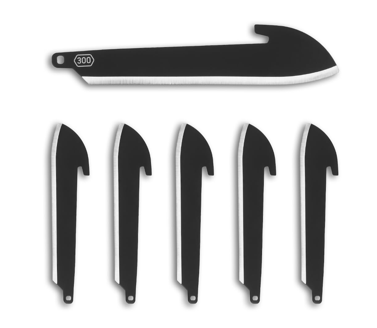 OUTDOOR EDGE 3" Replacable Black Sheepsfoot Blade - 6 Pack of Black EDC Sheepsfoot Blades