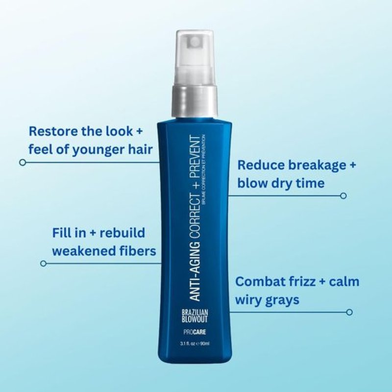 Brazilian Blowout Anti-Aging Correct & Prevent Spray - 3.1 Fl Oz for Youthful Hair