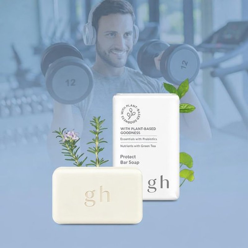 Protect Vegan Bar Soap Sulfate Free - 6 Pack (6 x 150 g / 900 g) | Deep Clean & Odor-Neutralizing Body Soap with Prebioticst, Green Tea and Rosemary, for Face, Body and Hand