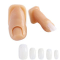 Fcozpjk Silicone Toenail for Nail Art Practice, 2PCS Fake Foot Toenail with Tips Silicone Feet Training Fake Finger Mannequin Pedicure Practice Foot Professional Nail Design Display Tools