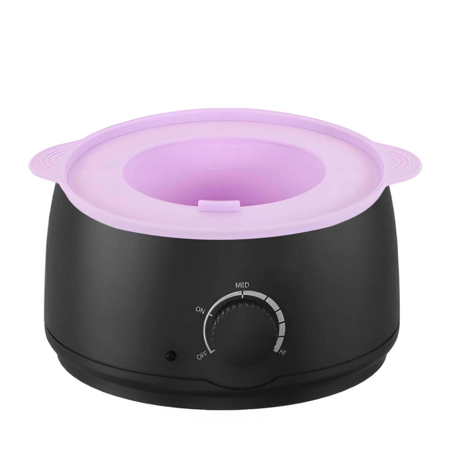 14 oz Silicone Wax Warmer Liner, Silicone Wax Bowl for Wax Warmer, Non-Stick Wax Melt Warmer Wax Pot, Reusable Wax Melt Liner with 100 Pcs Waxing Sticks Body Hair Removal Sticks (2pcs Purple)
