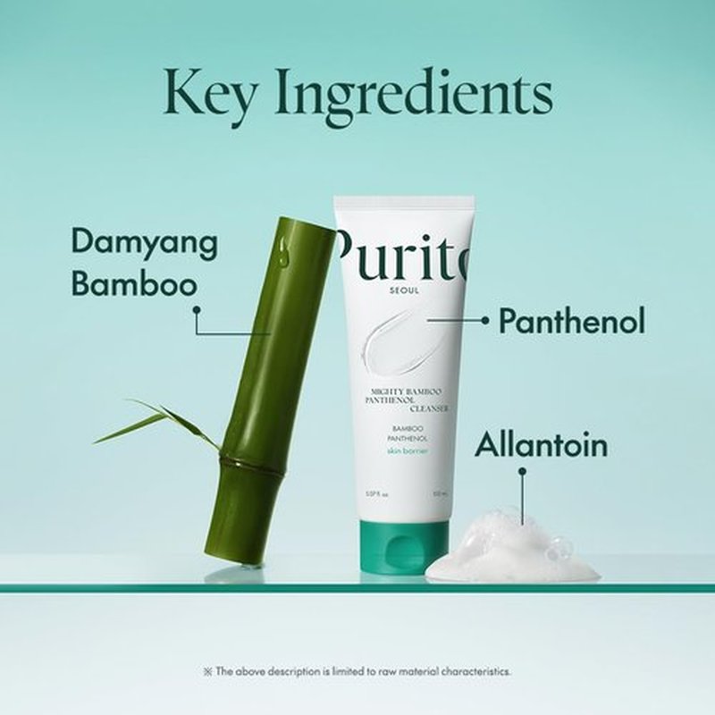 PURITO Mighty Bamboo Panthenol Cleanser, Gentle Face Wash for Moisturizing, Makeup Remover, for Sensitive Skin, Vegan & Cruelty-Free Face Cleanser150ml / 5.07 fl. Oz.
