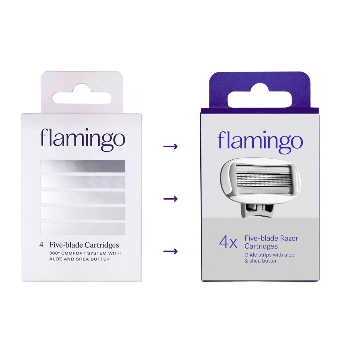 Flamingo Women's Razor Blade Refills - 5-Blade Refill Cartridges - 4ct