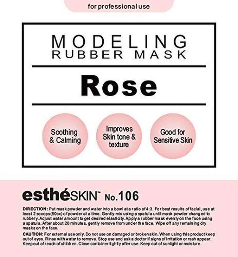 estheSKIN No.106 Rose Peel Off Type Modeling Rubber Mask Powder for Facial Skin Care Treatment, 35oz