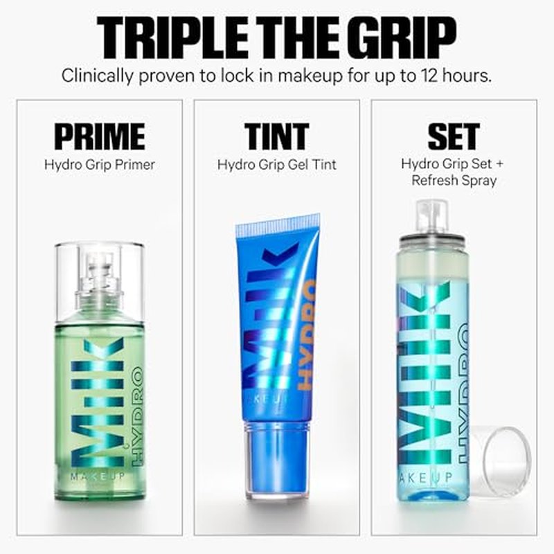 Milk Makeup Hydro Grip Hydrating Gel Skin Tint – 12HR Lightweight Buildable Coverage with Hyaluronic Acid for Natural Dewy Finish – Non-Comedogenic – 5 Light w/Neutral Undertones, 1oz