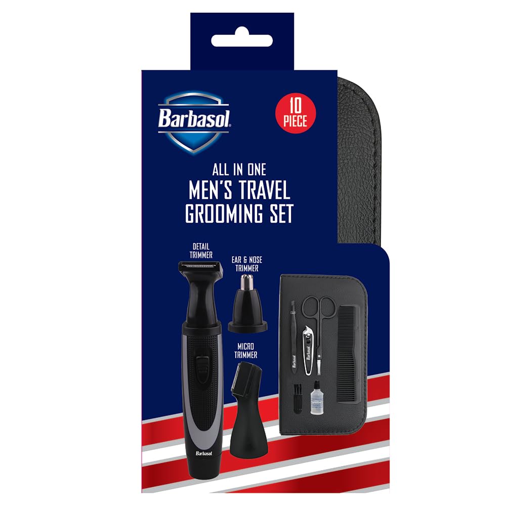 Barbasol CBG15000KIT 10 Piece Men's Travel Grooming Set