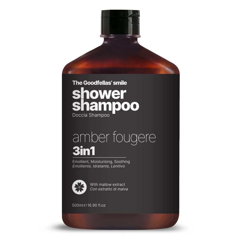 The Goodfellas' smile, AMBER FOUGERE (Lavender & Sandalwood), Luxury 3 in 1 Body Wash And Hair Shampoo for Men, 17 Fluid Oz. - Made in Italy