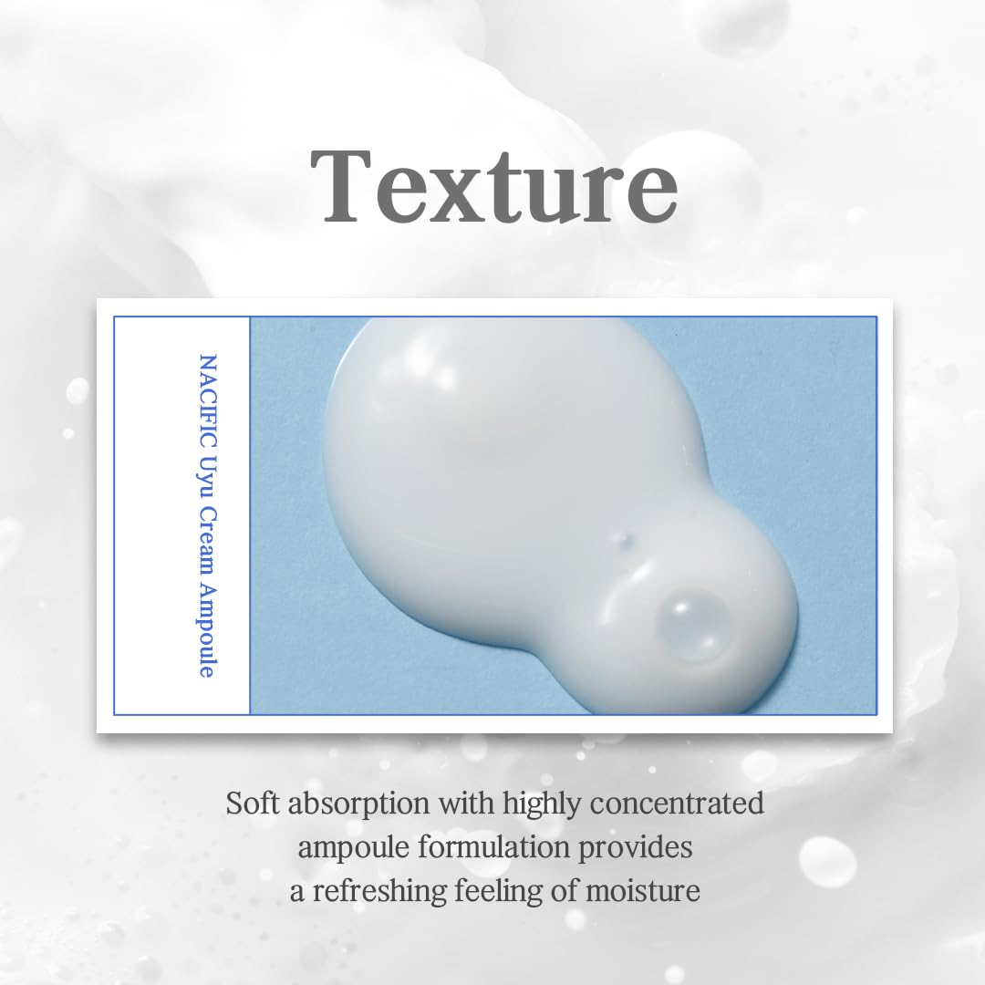 NACIFIC Uyu Cream Ampoule 50ml – Milk Protein Hydrating Serum with Jeju Milk Extract, Ceramide Complex for Dry & Sensitive Skin, Barrier Repair, Long-Lasting Moisture