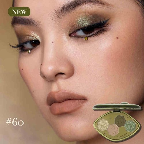 GIRLCULT 4-Color Eyeshadow Palette – Pigmented Makeup Palette with Matte & Shimmer Finishes, Long-Lasting & Blendable, Built-in Mirror, Ideal for Natural Eye Looks or Smoky Eye Kit #60