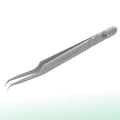 STALEKS PRO Expert 45 Type 8 Professional Eyelash Tweezers (Mini L-Shaped) – Stainless Steel with Nano-Notches for Volume & Mega-Volume Lash Extensions