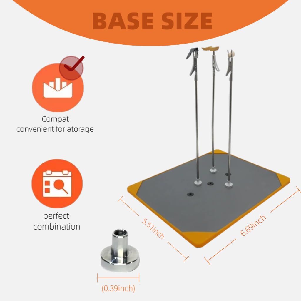 Magnetic - Clip Rotating Base for Paint Clip Master | Ball - Bearing Smooth Spin, Silicone - Insulated Safety Design | Even Coating for Miniatures & Models | Comes with 6 Magnets for Matching Use