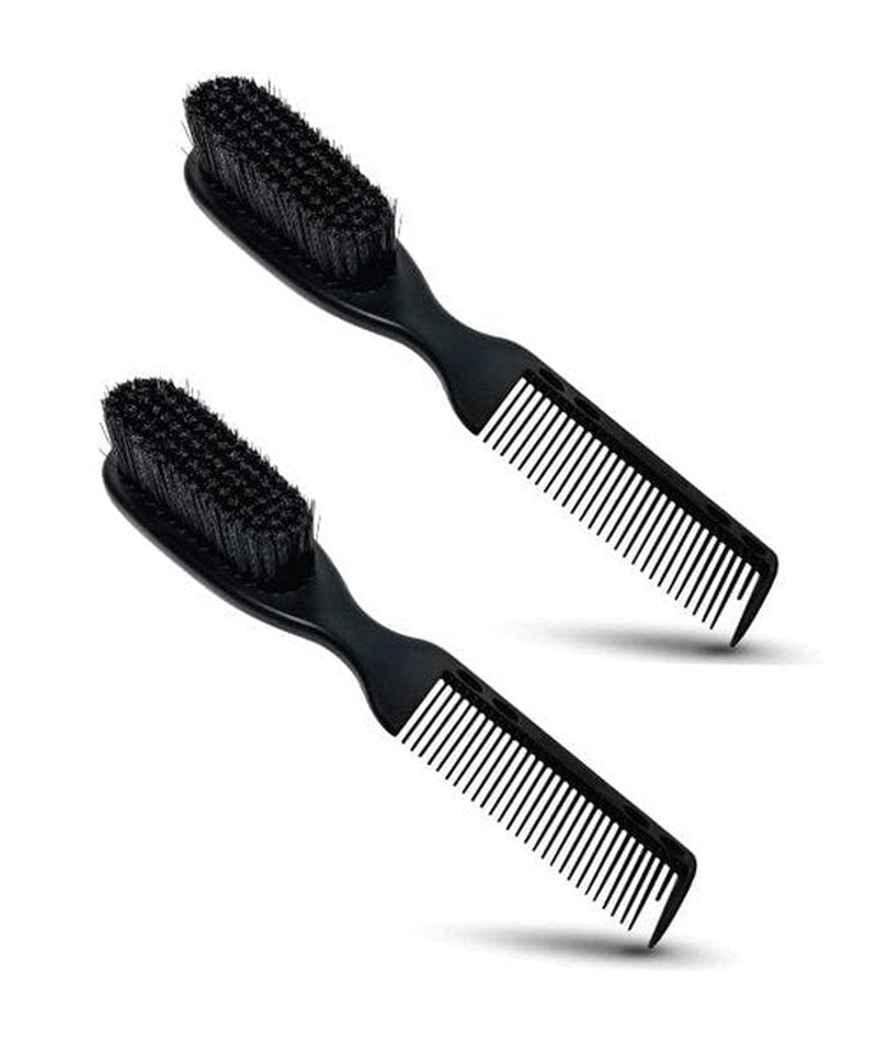 TRU BARBER Pro Fading Brush Set - 2PCS Barber Fade & Cleaning Brushes for Clippers | Beard Styling Tool