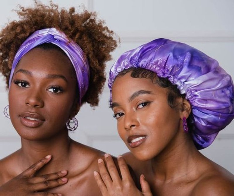 Glow By Daye Satin Bonnet, Double-Layered and Adjustable Satin Sleep Cap, Extra Large, Reversible Crystal Constellation