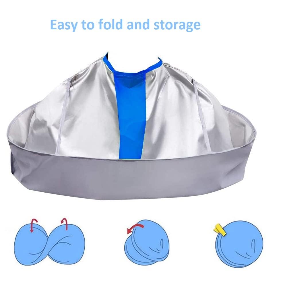 SZHSTC Hair Cutting Haircut Cape, Haircut Cape Apron Waterproof Hair Cloak Umbrella Capes for Adults, Barber Cape with 1PCS Black Comb