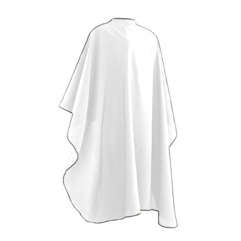 Nicoc Silicone Neckline Barber Cape, White, Waterproof Polyester Hair Cutting Cape, Snap Button Collar, Extra Large Haircut Cape (White)