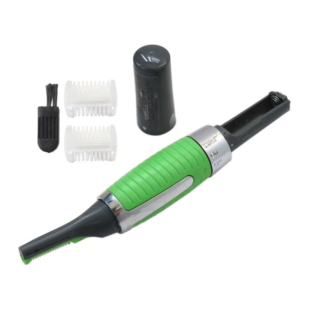 ATIODYUUK Men Nose Ear Face Neck Eyebrow Hair Mustache Beard Trimmer Shaver Clipper PE-Green