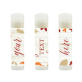 Andaz Press Personalized Lip Balm Party Favors, Fallin' In Love Autumn Fall Leaves, Your Text Here, Bridesmaid Lip Gloss 12-Pack, Custom Personalized Fall Stickers For Favors