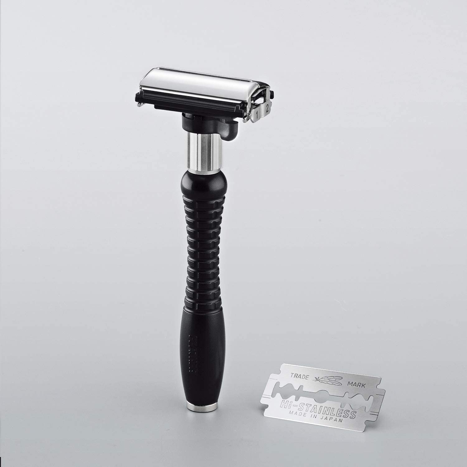 Feather Adjustable Double-Edge Safety Stainless Steel Razor - Men's Shaving Tool with 2 Shave Settings and Butterfly Opening - Double Edge Blades for Barbers & Beard Grooming - Made in Japan