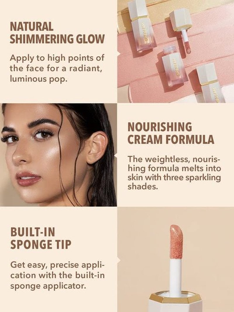 SheGlam Glow Bloom Liquid Highlighter - Waterproof, Long-Lasting Cream with Shimmer Finish | Vanilla Frost