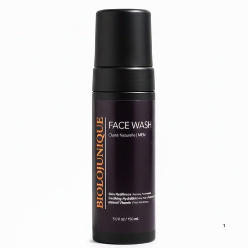 BIOLOJUNIQUE Men’s Face Wash: Instant Foaming Facial Cleanser for Mature Skin. K-Beauty Formula with Botanical Elements for Dry Skin. Hydrating & Anti-Aging Peptides + Ceramides. 5.07 fl oz (150ml).