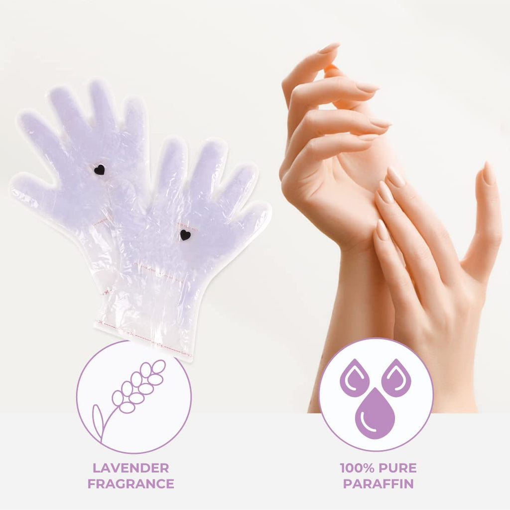 Paraffin Wax Works 10-Minute Paraffin Hand Treatment, Relaxing Lavender, Spa and Home Treatment Gloves, One-Pair