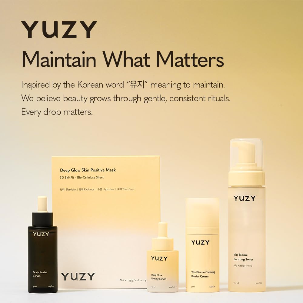 YUZY Deep Glow Firming Serum, Skin Microbiome Peptide Serum with Niacinamide, Yuzu Extract & 10 Vita-Liposome Complex, Barrier Care for Elasticity & Hydration | 1.01 fl.oz, 30ml