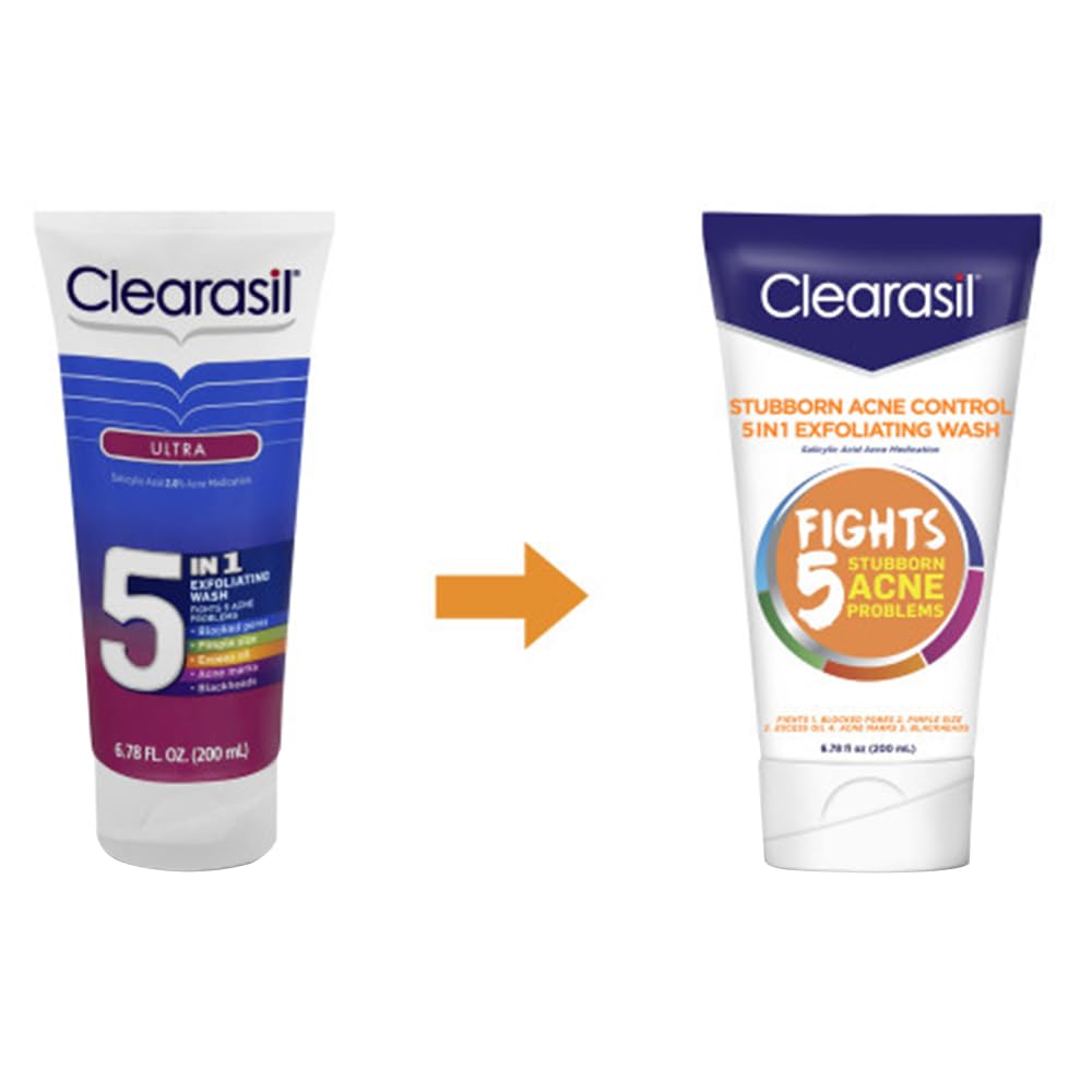 Clearasil Ultra 5in1 Exfoliating Wash, 6.78 oz. (Pack of 7)