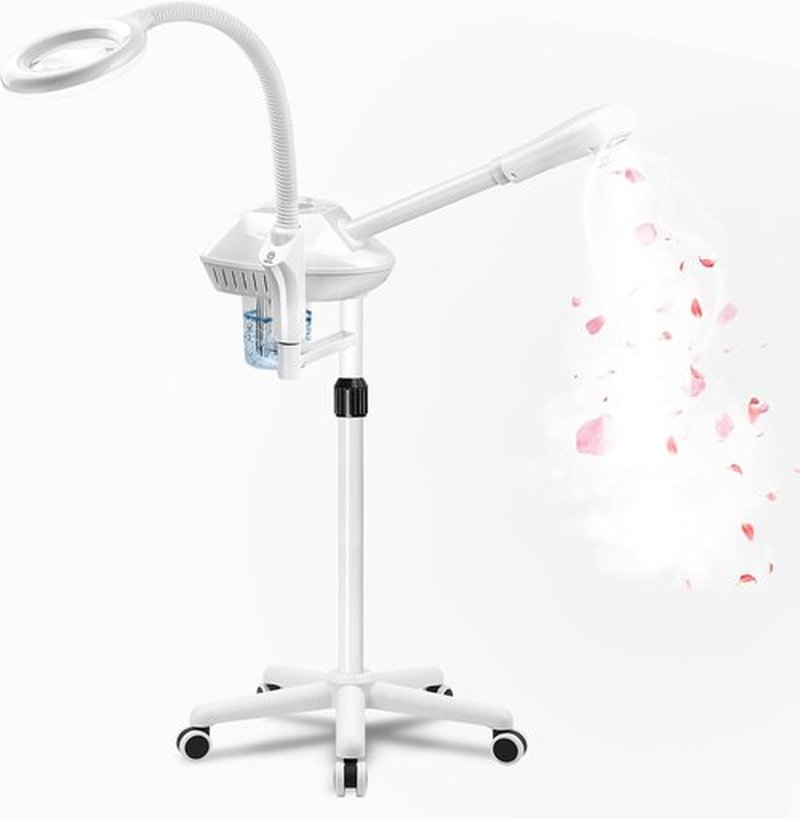 Skiennix Professional Facial Steamer - 2-in-1 Ozone Steamer with 5X Magnifying Lamp for Deep Hydration & Cleansing