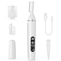 Eyebrow Trimmer Electric Eyebrow Razor with Digital Display LED Light, 2-Speed Eyebrow Shaver Rechargeable Facial Hair Remover Trimmer for Women, Painless Face Hair Removal for Upper Lip Peach Fuzz