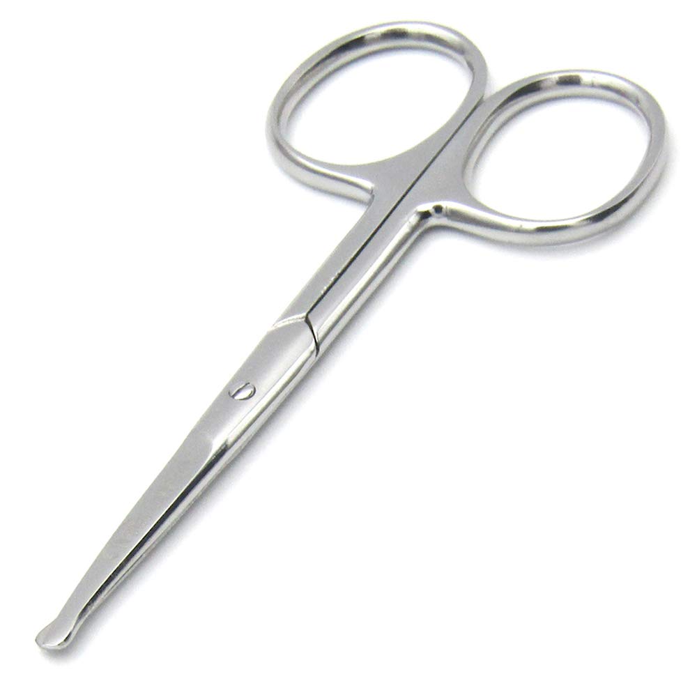 MELWEY Pack of 2 Rounded & Curved Blunt Tip Scissors, Eyebrow & Baby Nail