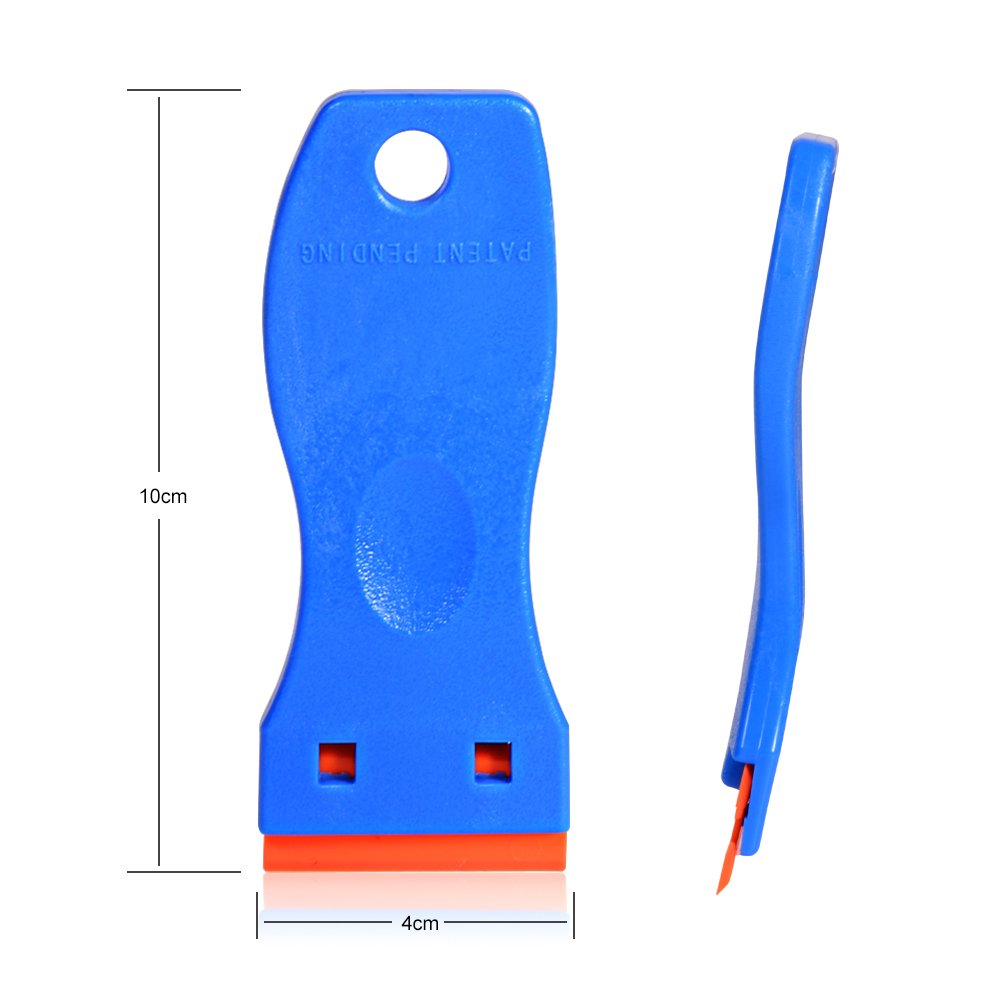 EHDIS 1.5" Plastic Razor Scraper with 10pcs Double Edged Plastic Blades for Removing Labels Stickers Decals on Glass Windows