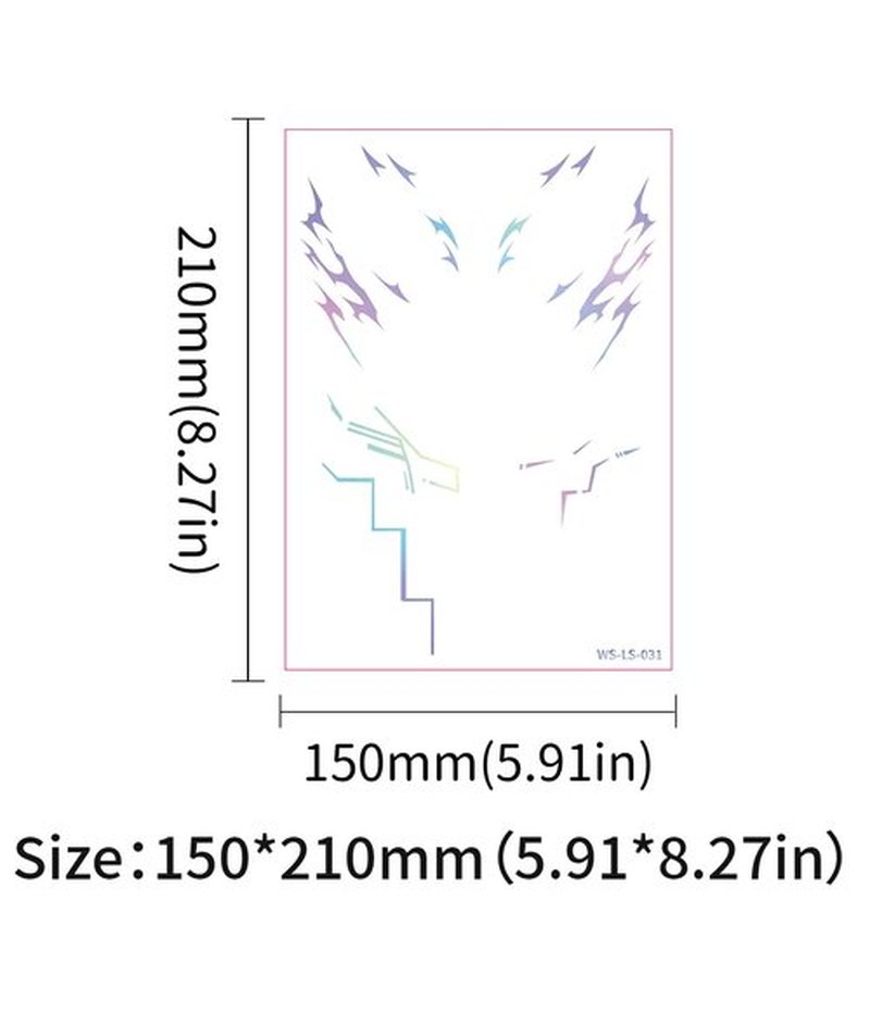 Anime Hunter Halloween Cosplay Costume Temporary Tattoos Purple and Laser Multicolor Stripes Tattoos (Laser Colorful 6 Pcs Set)