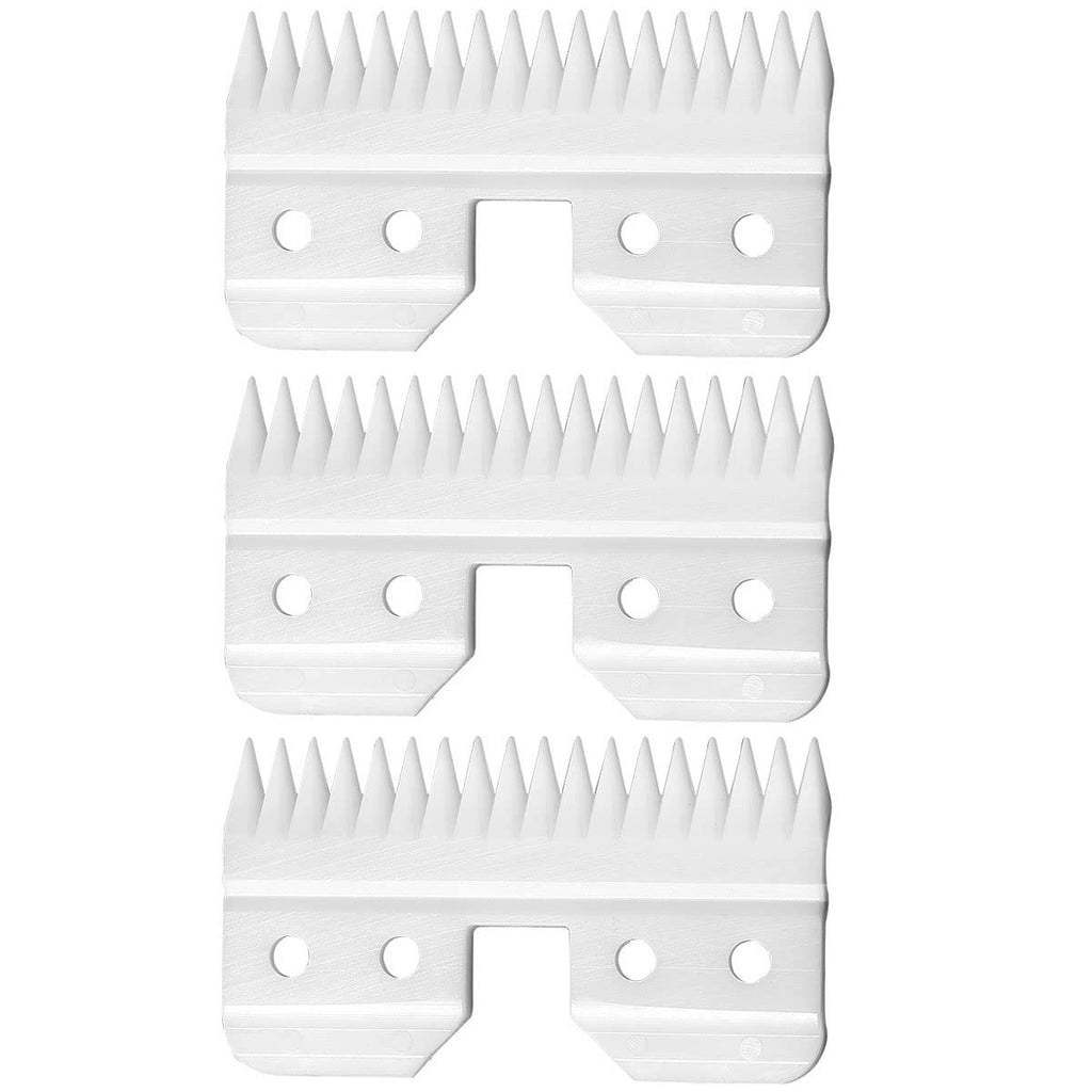 WAHFOX 3pcs Fast Feed Ceramic Blades for Oster Fast Feed Clipper Oster A5 Fast Feed Ceramic Blades Fast Feed Replacement Blade A5 Replacement Blade (3PCS)