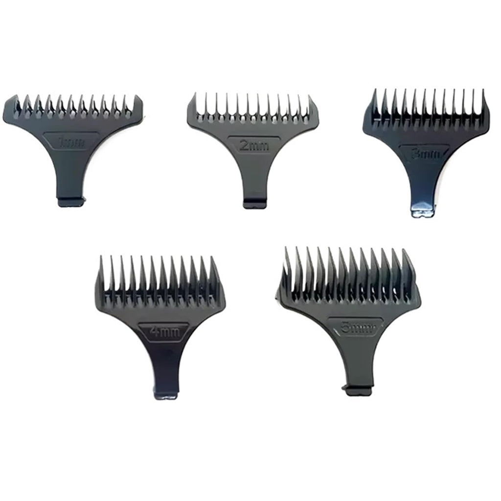 Hair Trimmer Limit Comb Universal Black Guards Hairdresser Hair Cutting Guide，Compatible For Kemei，KM-2293 KM-2299 1 2 3 4 5mm Comb