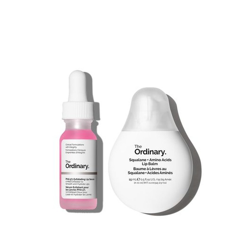 The Ordinary Lip Care Duo - Exfoliating Lip Serum & Hydrating Lip Balm Set | 0.5 Fl Oz