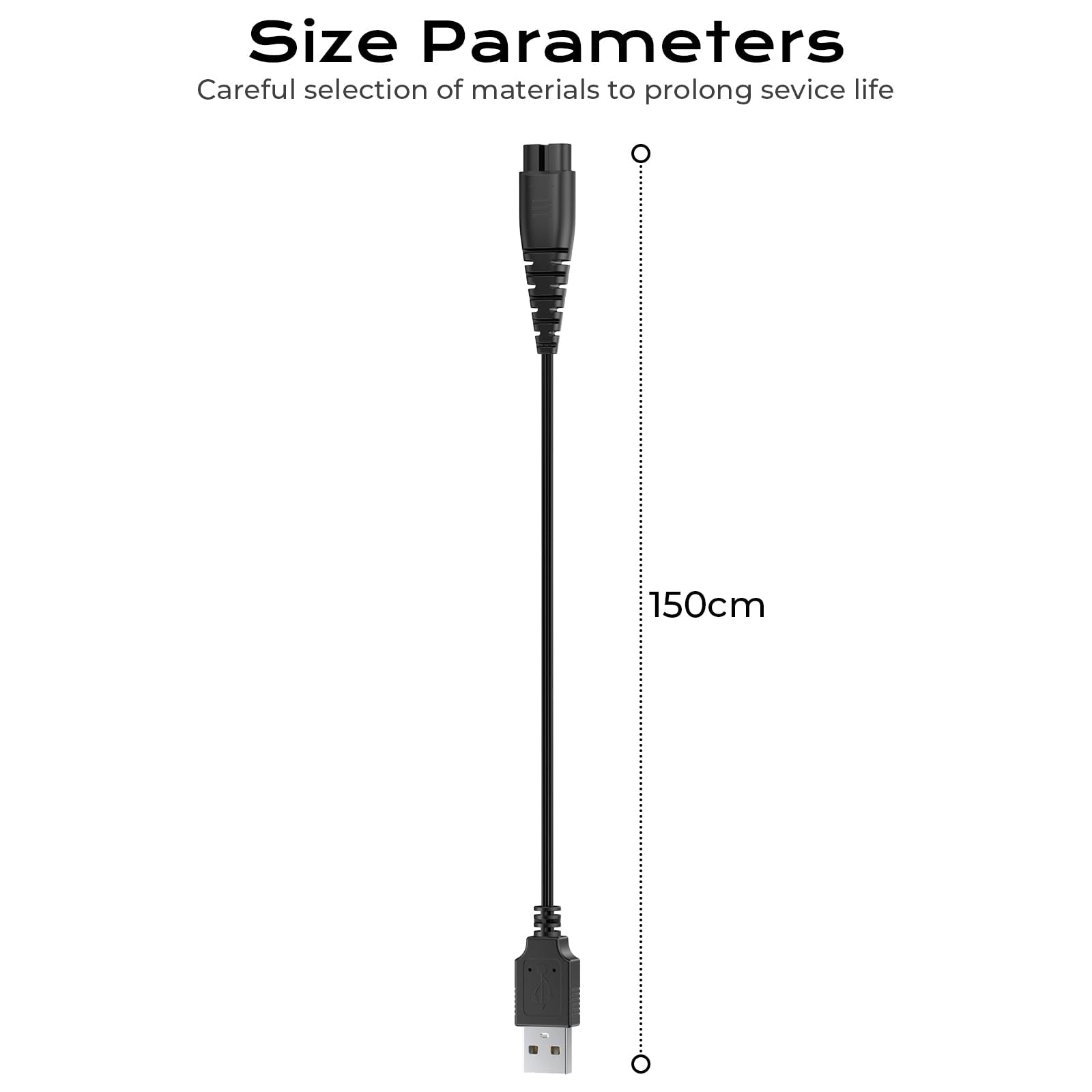 5V Fast Charger for Brightup Beard Trimmer, 5ft USB Charging Cable for Brightup Hair Clippers FK-8688T FK-8788T IPX7 Waterproof Electric Razor Body Shaver
