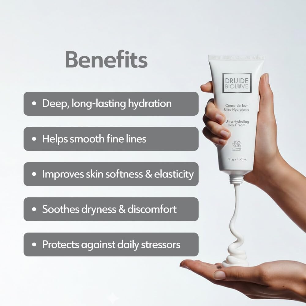 BioLove Ultra-Hydrating Day Neck Women Face Lotion Cream Care Beauty Face Moisturizer,Hyaluronic Acid, Collagen, Improves Elasticity Prevents Dryness – 50 g (1.7 oz Size Characteristic Canada Made