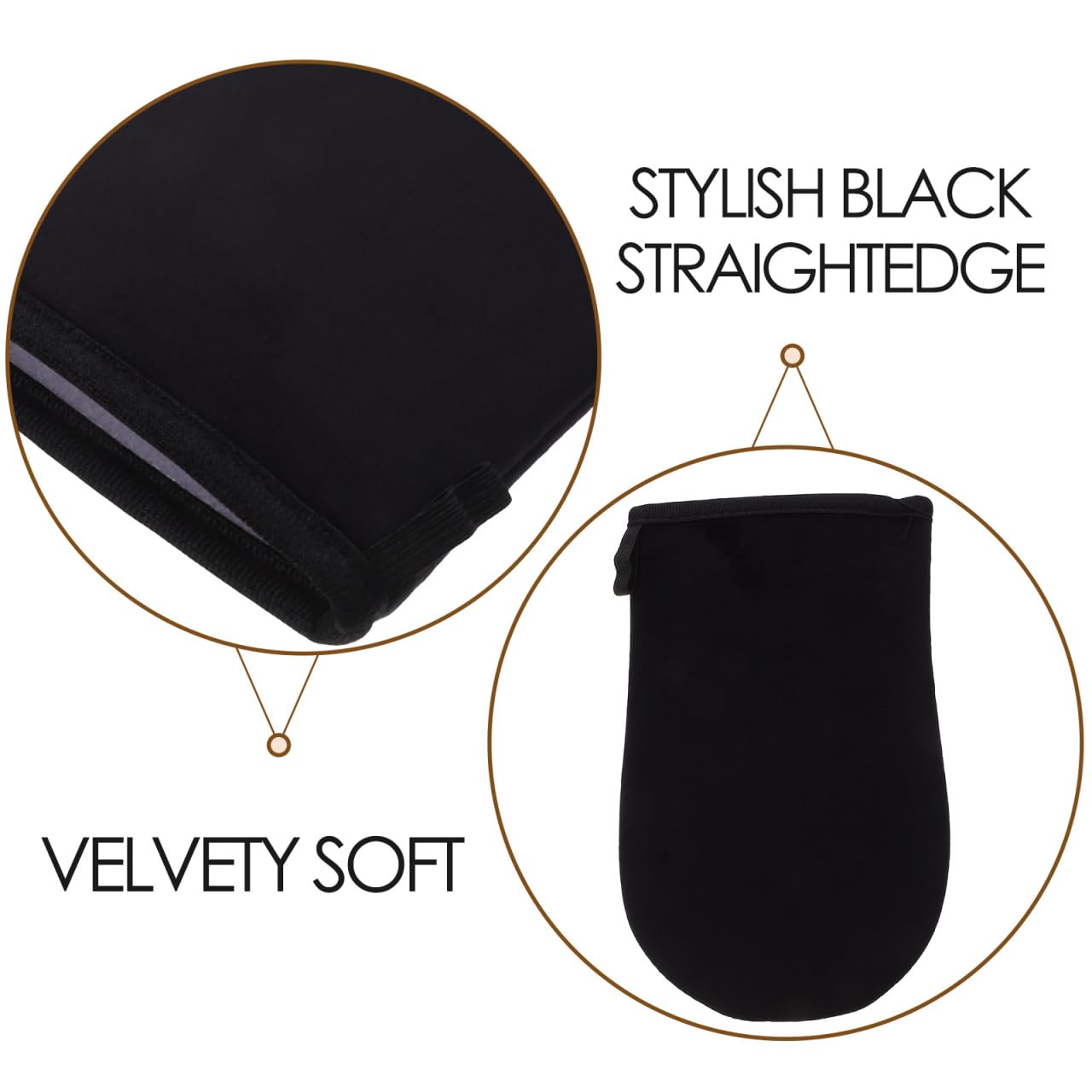 Frcolor Self Tanning Mitt Black Flocked Glove for Even Application of Body Lotion and Self Tanner Back Applicator Safe Sunless Tanning Tool