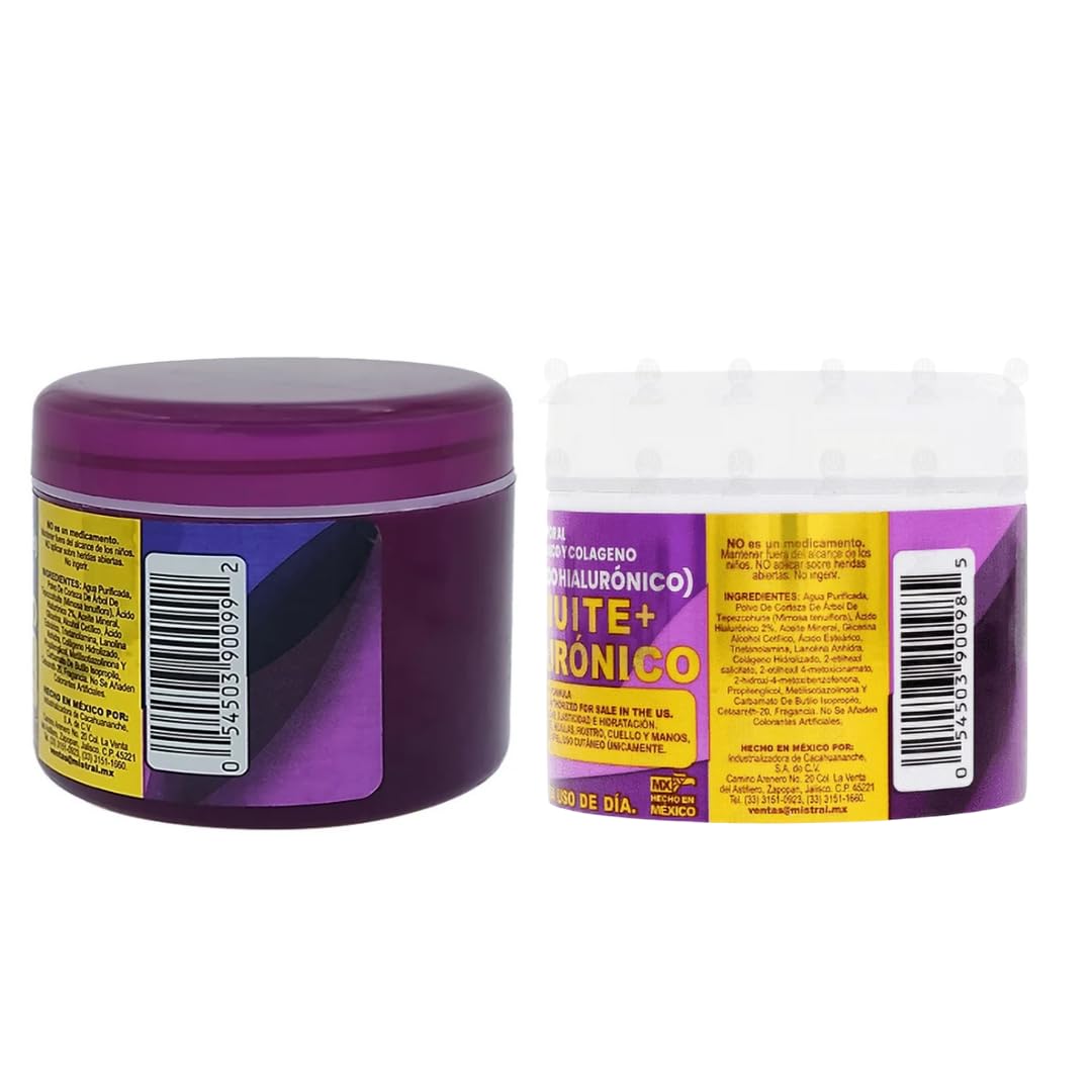 Del Indio Pápago Tepezcohuite + Hyaluronic Acid Facial Cream Duo – Day & Night Use, Hydrating & Nourishing Formula with Mimosa Tenuiflora, 120g Each (JUMBO 2 Pack)