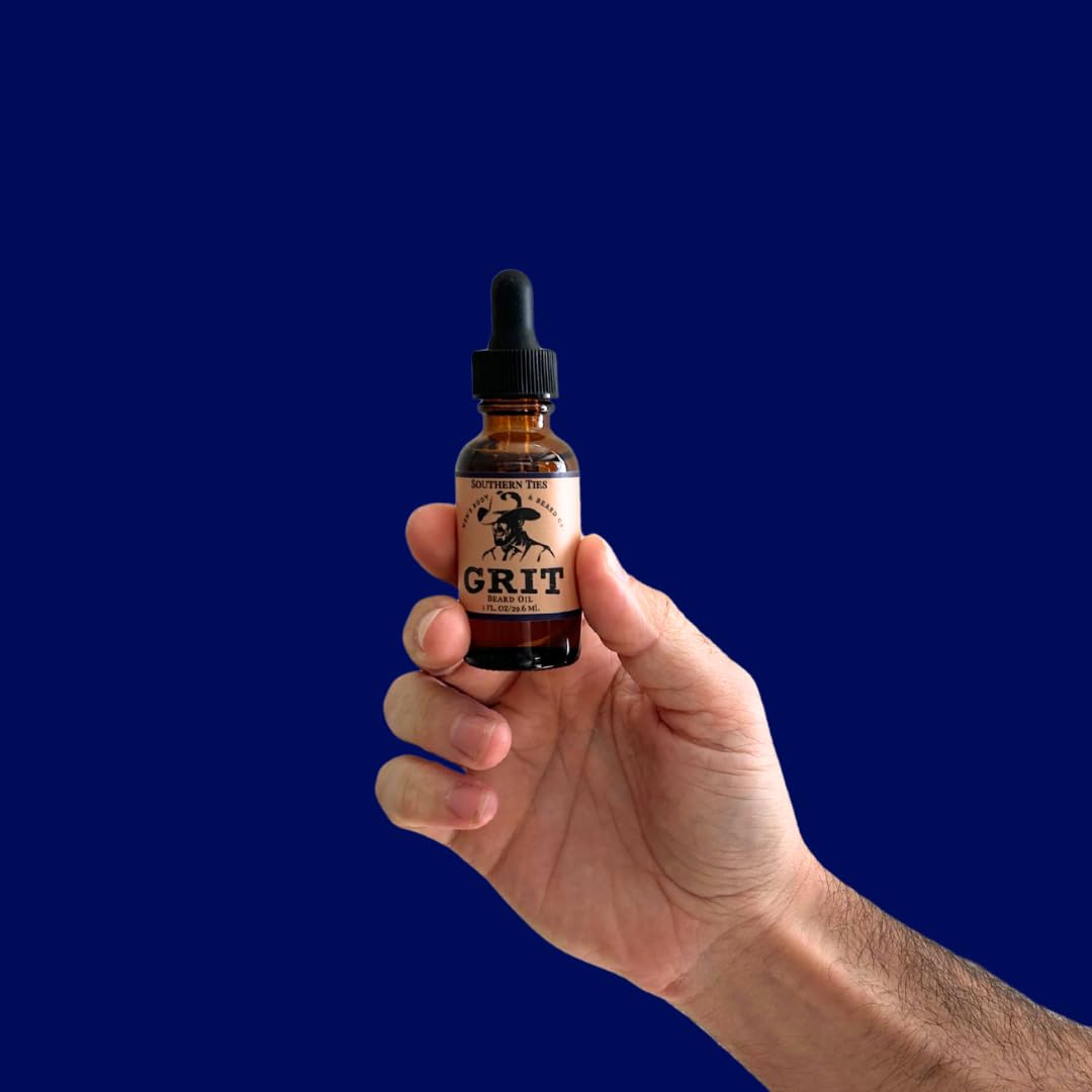 GRIT Southern Ties Premium Beard Oil (1 Fl oz) | Coconut Oil, Vitamin E | Beard Oil for Grooming | Hydrating Conditioning Oils | Softens Brittle & Dry Facial Hair |