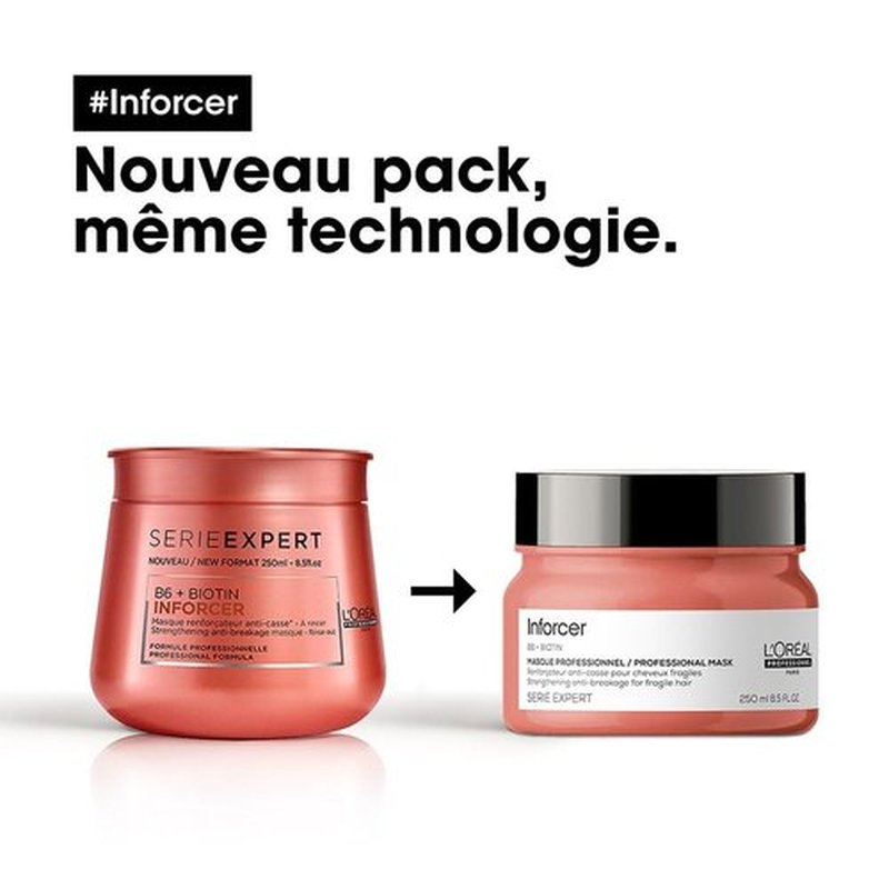 L'Oréal Professionnel Paris Inforcer Mask - Strengthens Weak Hair & Prevents Breakage | With Biotin & Vitamin B6