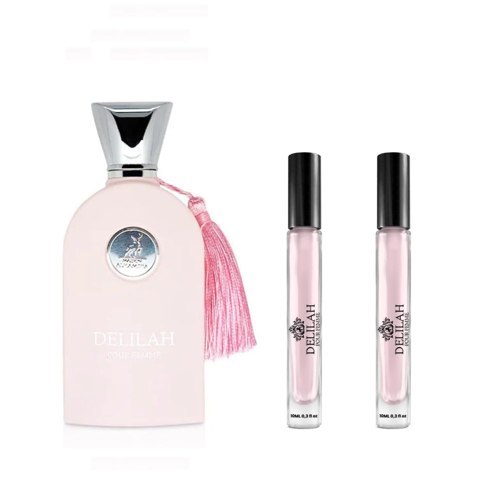 Delilah Eau de Parfum Travel Size Edition, Duo Pack 2 x 10ml, Floral Fragrance Spray for Women, Large Bottle Not Included (It is only a reference).