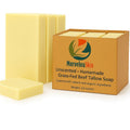 Unscented Tallow Soap Bar, Grass Fed Beef Tallow, Fragrance Free, Gentle Everyday Cleanse for Face and Body Including Sensitive Skin, No Added Parabens and Sulfates, Rich Creamy Lather, 3 Pack