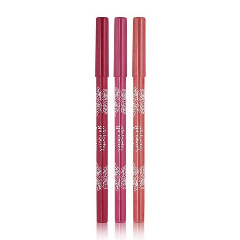 Girlactik Glossy Lip Liner - Moisturizing Lip Pencil for Glossy Shine | Smooth, Creamy, Vegan Formula (Delilah)