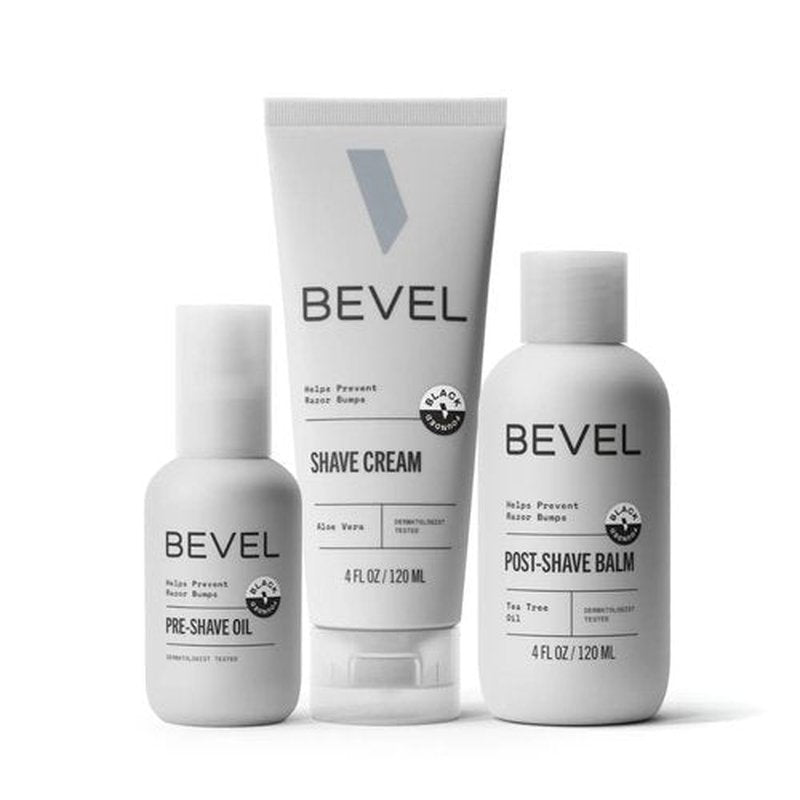Bevel Shaving Kit for Men - Pre Shave Oil, Cream & Balm to Reduce Irritation & Razor Bumps