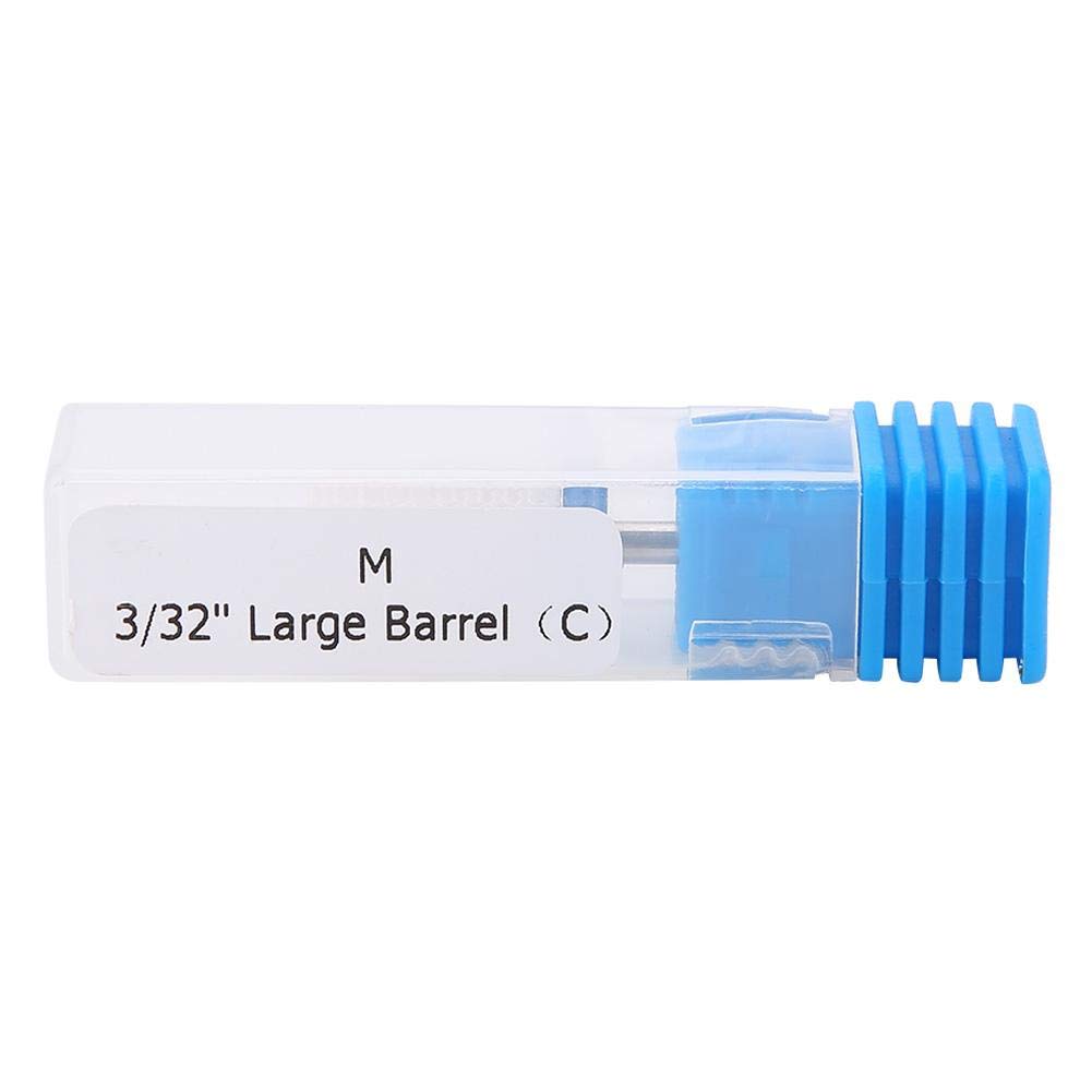 Nail Drill Bit, Ceramic Manicure Drill Bits for Manicure Pedicure Cuticle Gel Nail Polishing Cylinder Shape Grinding Head, with Display Base(White 05#)